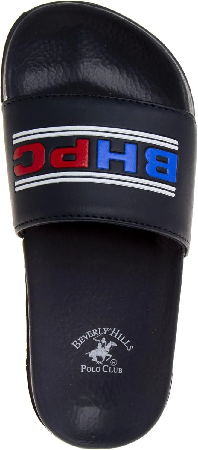 Beverly Hills Polo Club Boy's Slides Comfortable Non-Slip Sandals (Toddler-Big Kid)