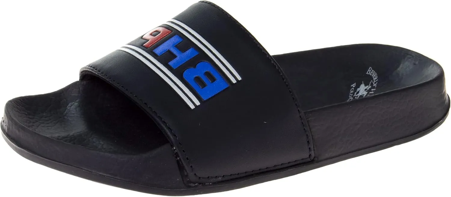 Beverly Hills Polo Club Boy's Slides Comfortable Non-Slip Sandals (Toddler-Big Kid)