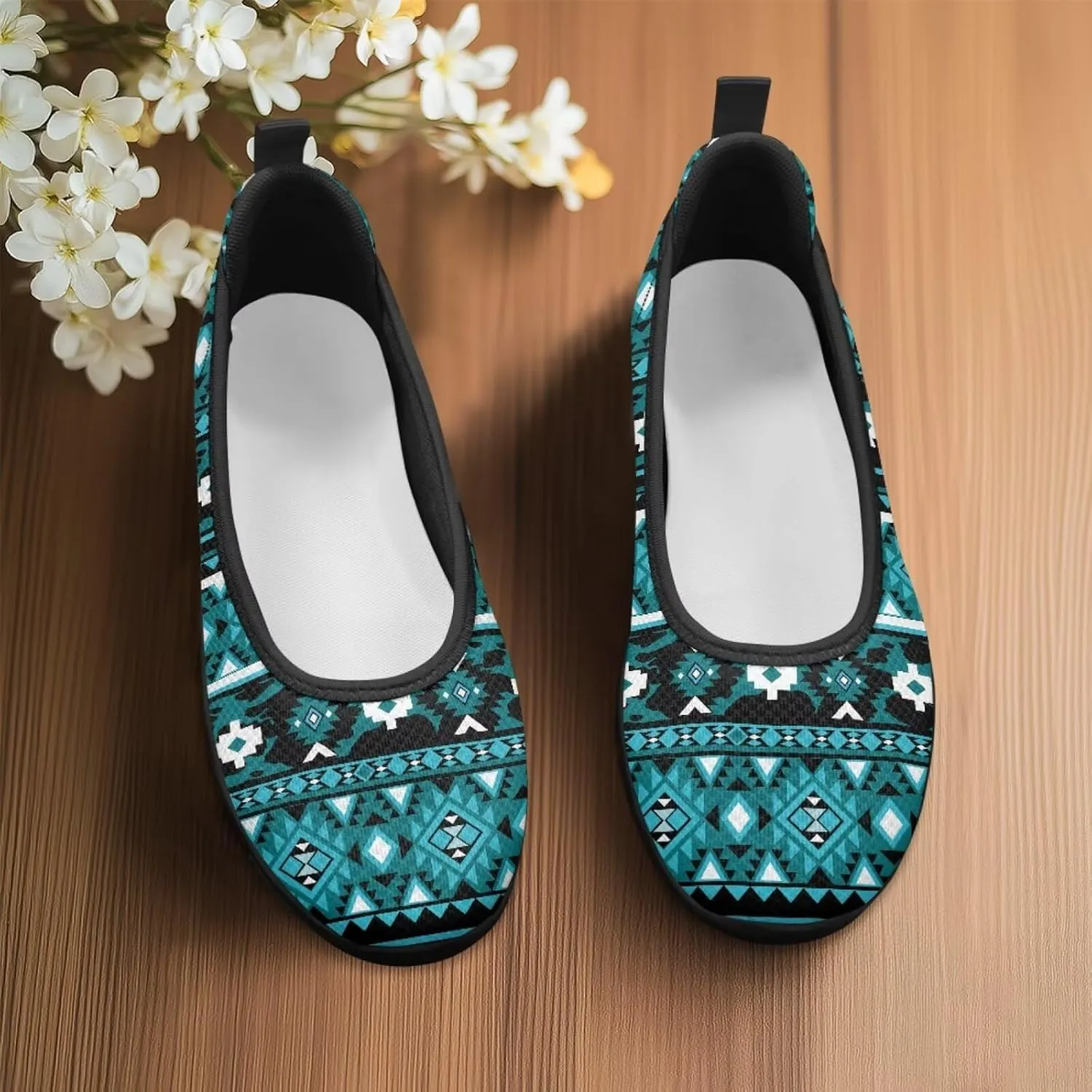 Binienty Ladies Slip on Loafer Shoes Womens Dress Clothes Flats Mesh Nurse Walking Sneakers with EVA Sole Anti Skid