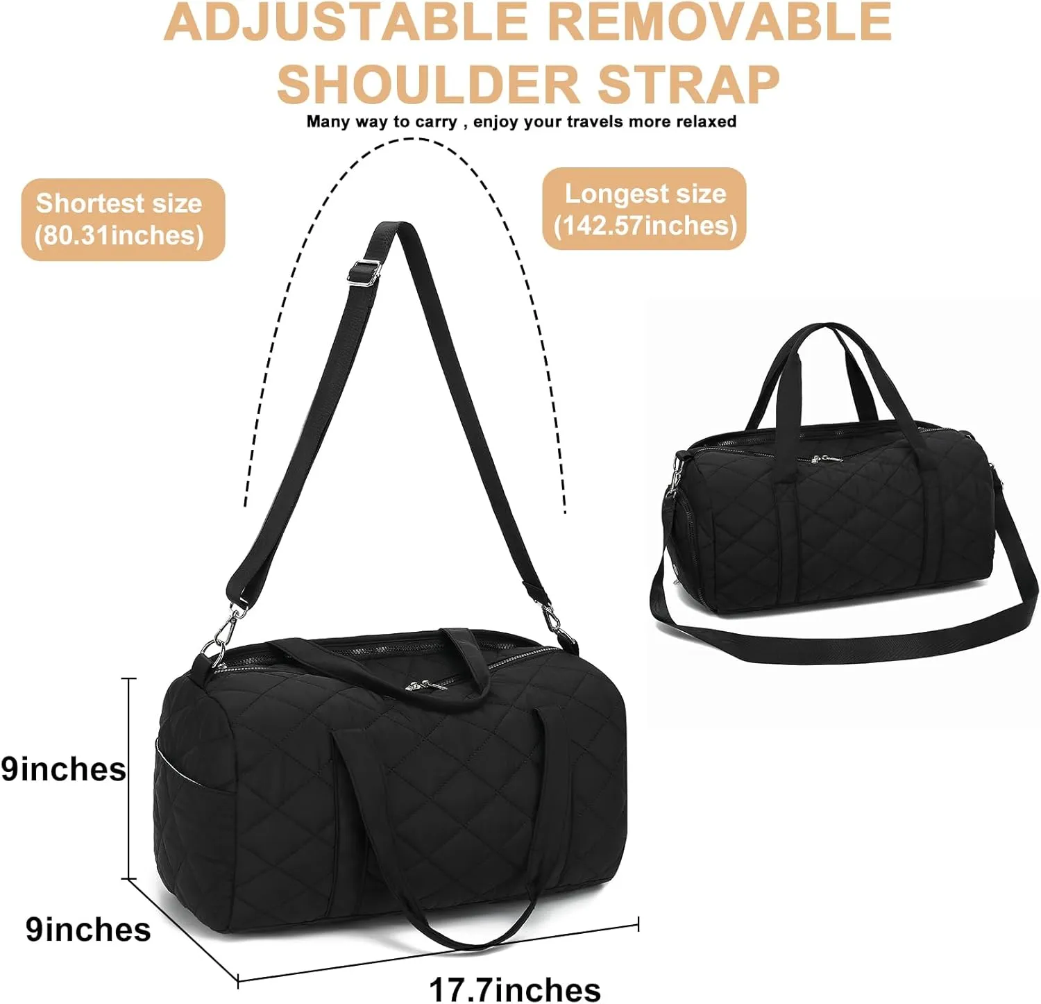 BLUBOON Duffle Bag Girls Kids Cute Gym Bag with Shoes Compartment & Wet Separation Waterproof Sports Overnight Travel Bag