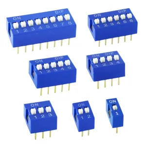 Blue | 220V | 10Pcs/Lot Dip Switch Slide Type Red 2.54Mm Pitch 2 Row Toggle Switches Dial 1P 2P 3P 4P 5P 6P 8P 7P 10P 12P New 2025 High for Reliable Electronic Component