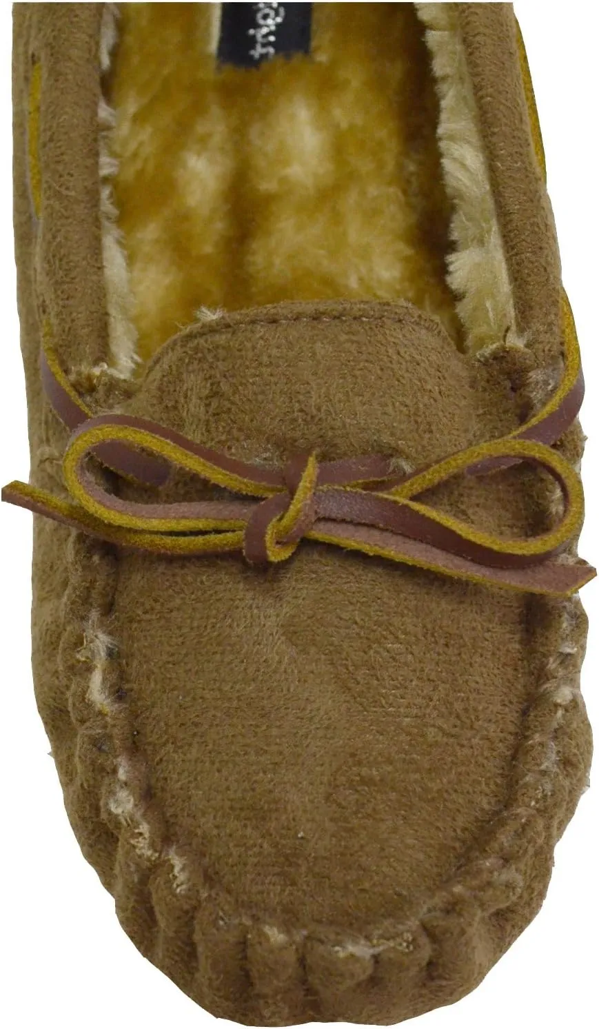 Blueberry Womens Faux Soft Suede Fur Lined Moccasin House Slippers Indoor Outdoor