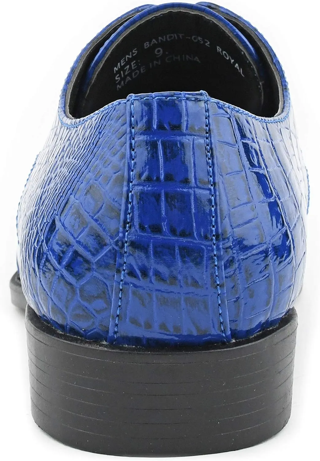 Bolano Bandit, Cap Toe Oxford Dress Shoes for Men, Men's Formal Dress Shoes with Alligator Print, Croc Folded Oxfords
