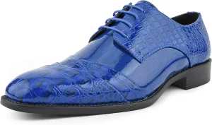 Bolano Bandit, Cap Toe Oxford Dress Shoes for Men, Men's Formal Dress Shoes with Alligator Print, Croc Folded Oxfords