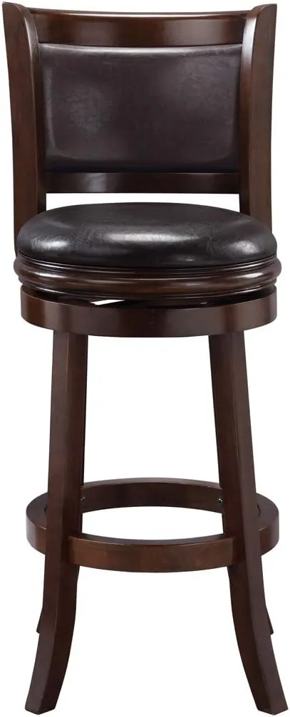 Boraam Augusta Bar Height Swivel Stool, 29-Inch, Cappuccino with Dark Brown PU