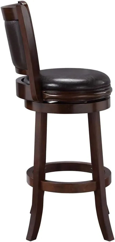 Boraam Augusta Bar Height Swivel Stool, 29-Inch, Cappuccino with Dark Brown PU