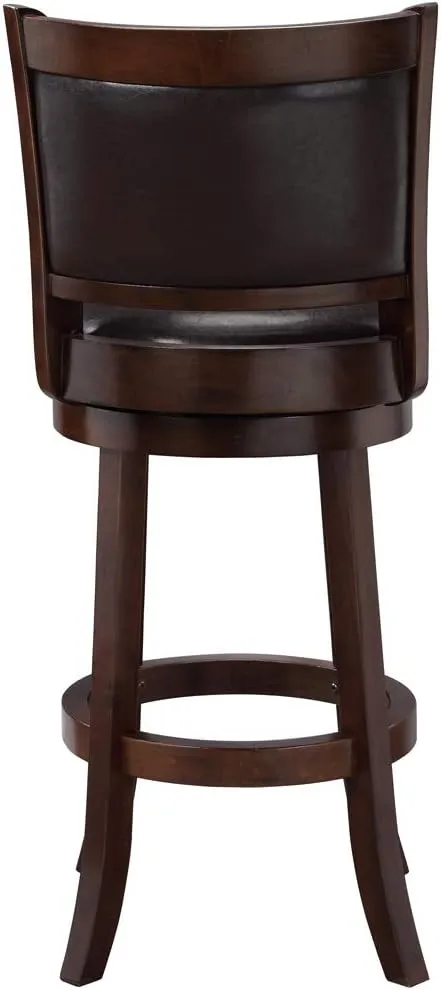 Boraam Augusta Bar Height Swivel Stool, 29-Inch, Cappuccino with Dark Brown PU