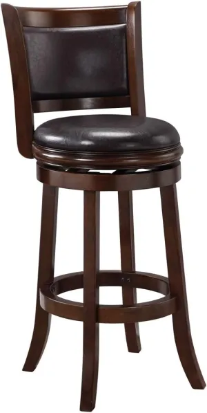 Boraam Augusta Bar Height Swivel Stool, 29-Inch, Cappuccino with Dark Brown PU