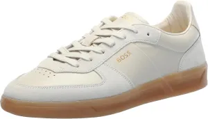 BOSS Men's Soft Leather Block Logo Low Top Sneaker