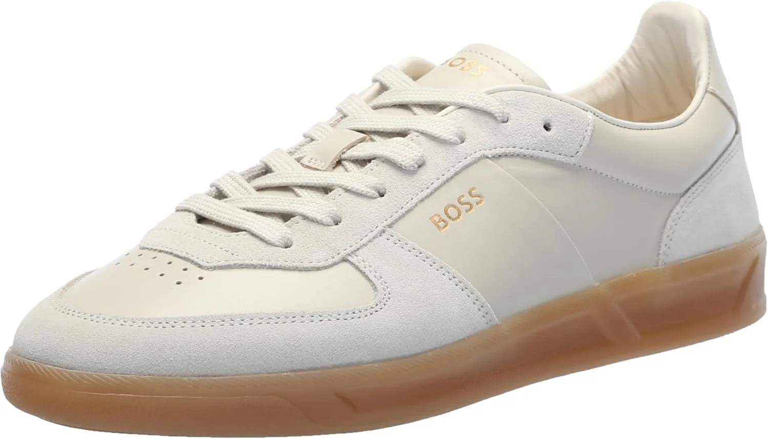 BOSS Men's Soft Leather Block Logo Low Top Sneaker
