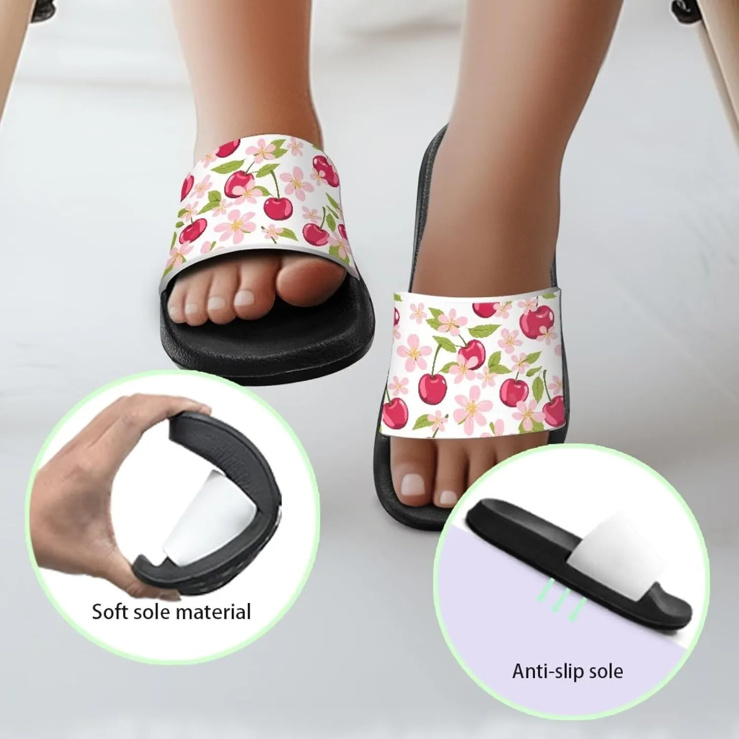 Boy & Girls Slide Sandals Summer Shoes Kids Shower Slippers Non Slip Girls Sandals
