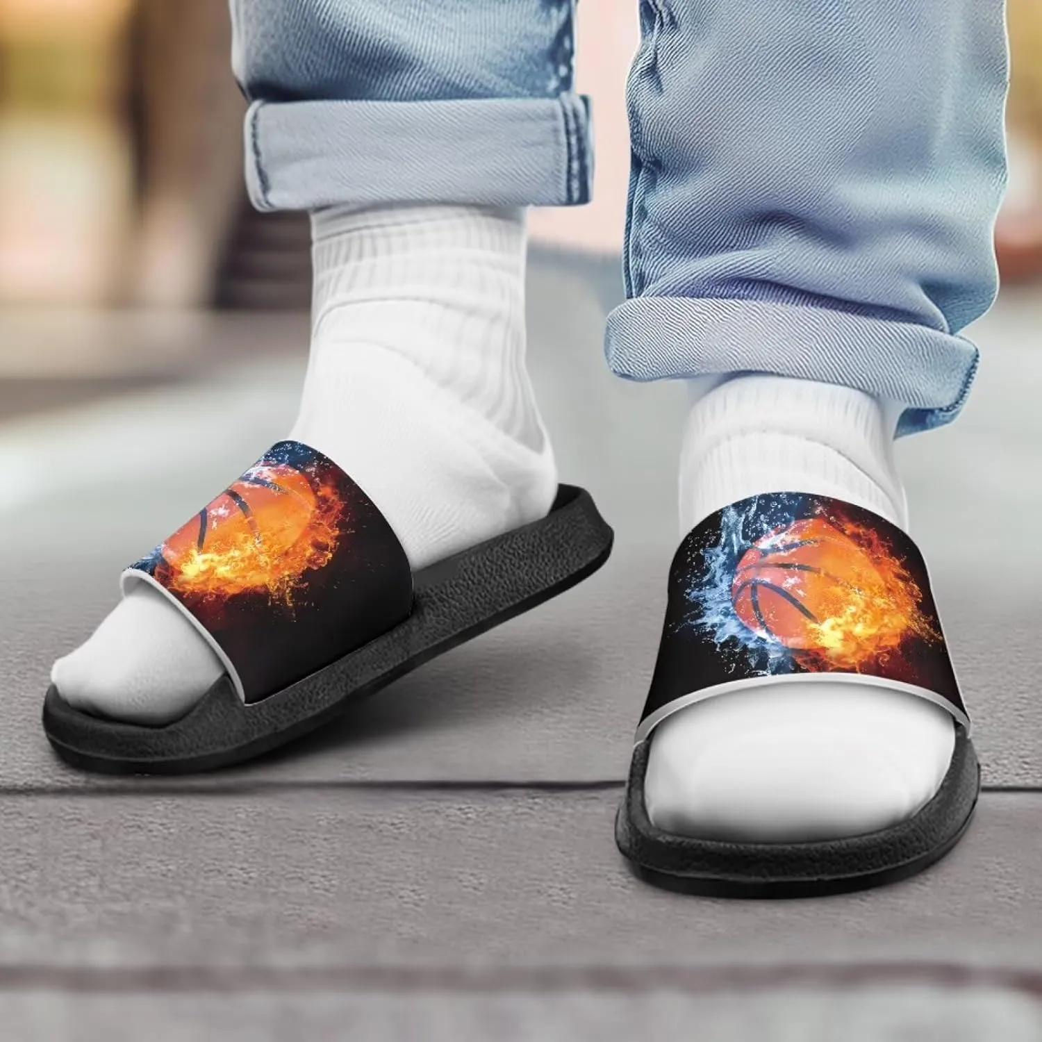 Boys Slide Sandals Non Slip Summer House Slippers Kids Slip-on Flip Flops Cusual Beach Sandal