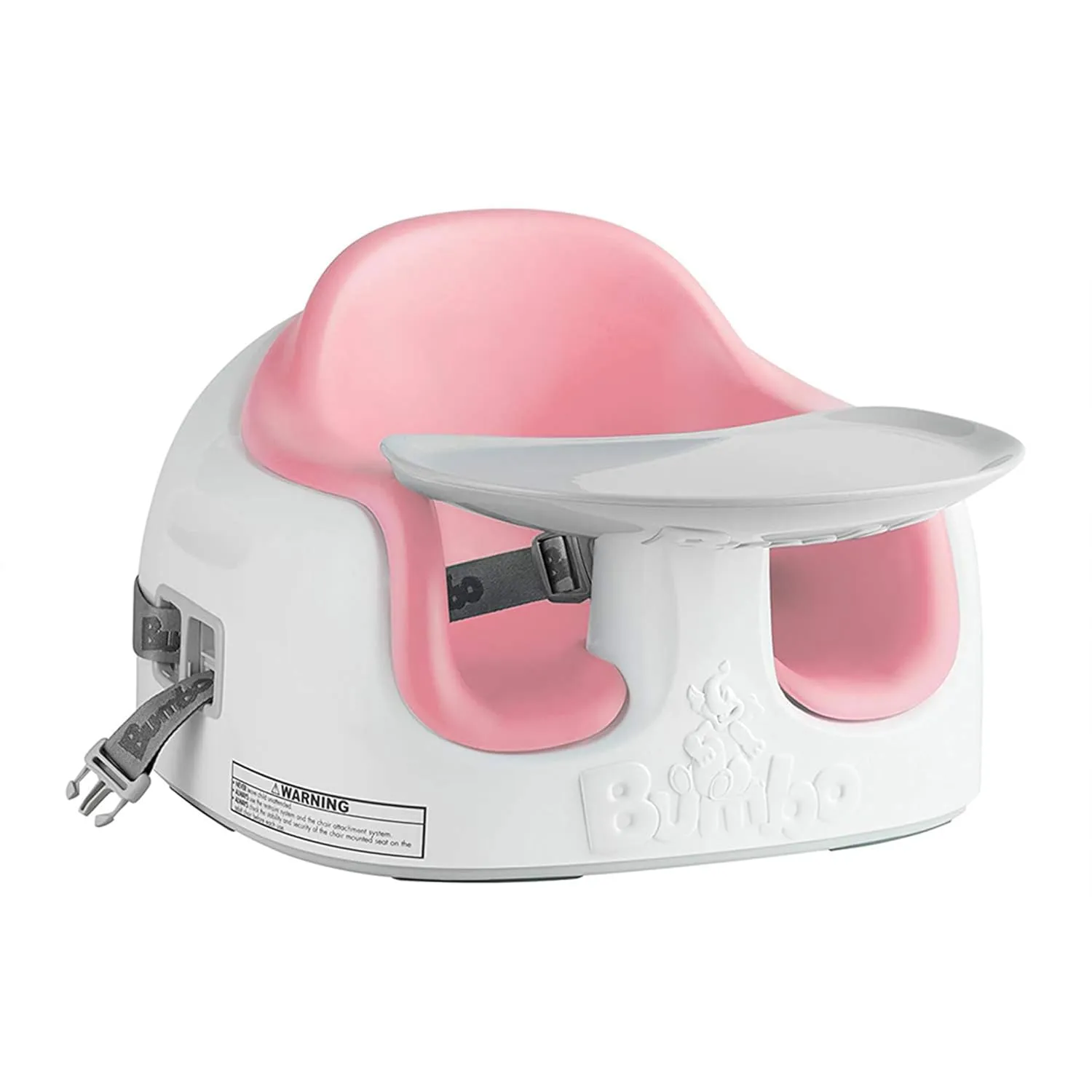 Bumbo Baby Toddler Adjustable 3 in 1 Multi Seat High Chair & Booster Seat w/Removable Tray and Buckle Strap for Toddlers 1 to 3, Cradle Pink (2 Pack)