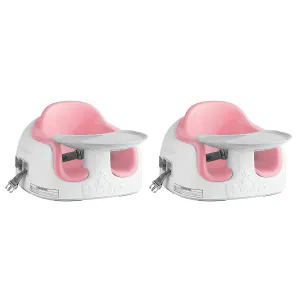 Bumbo Baby Toddler Adjustable 3 in 1 Multi Seat High Chair & Booster Seat w/Removable Tray and Buckle Strap for Toddlers 1 to 3, Cradle Pink (2 Pack)