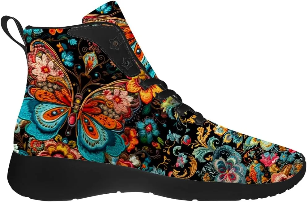Butterfly Shoes for Women High Top Sneakers Running Waking Shoes Gifts for Mom Girlfriend