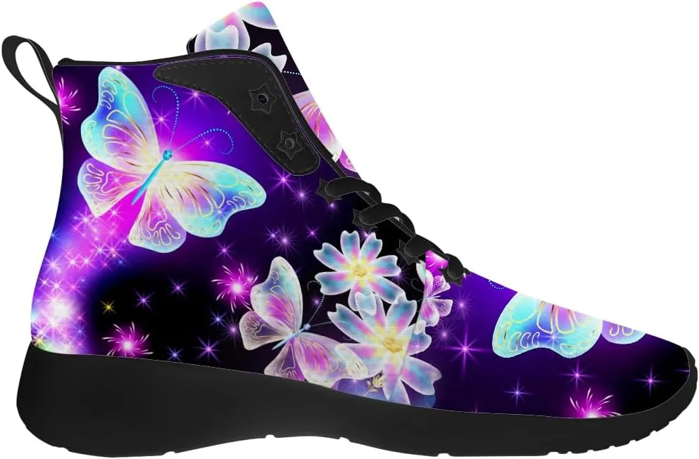 Butterfly Shoes for Women High Top Sneakers Running Waking Shoes Gifts for Mom Girlfriend