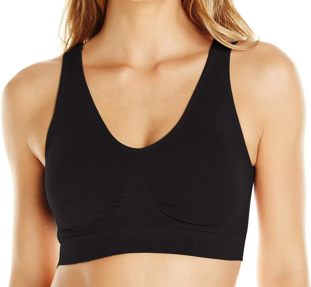 Cabales Women's Seamless Bras for Yoga Fitness Running Workout Low Impact Sports Bras with Removable Pads