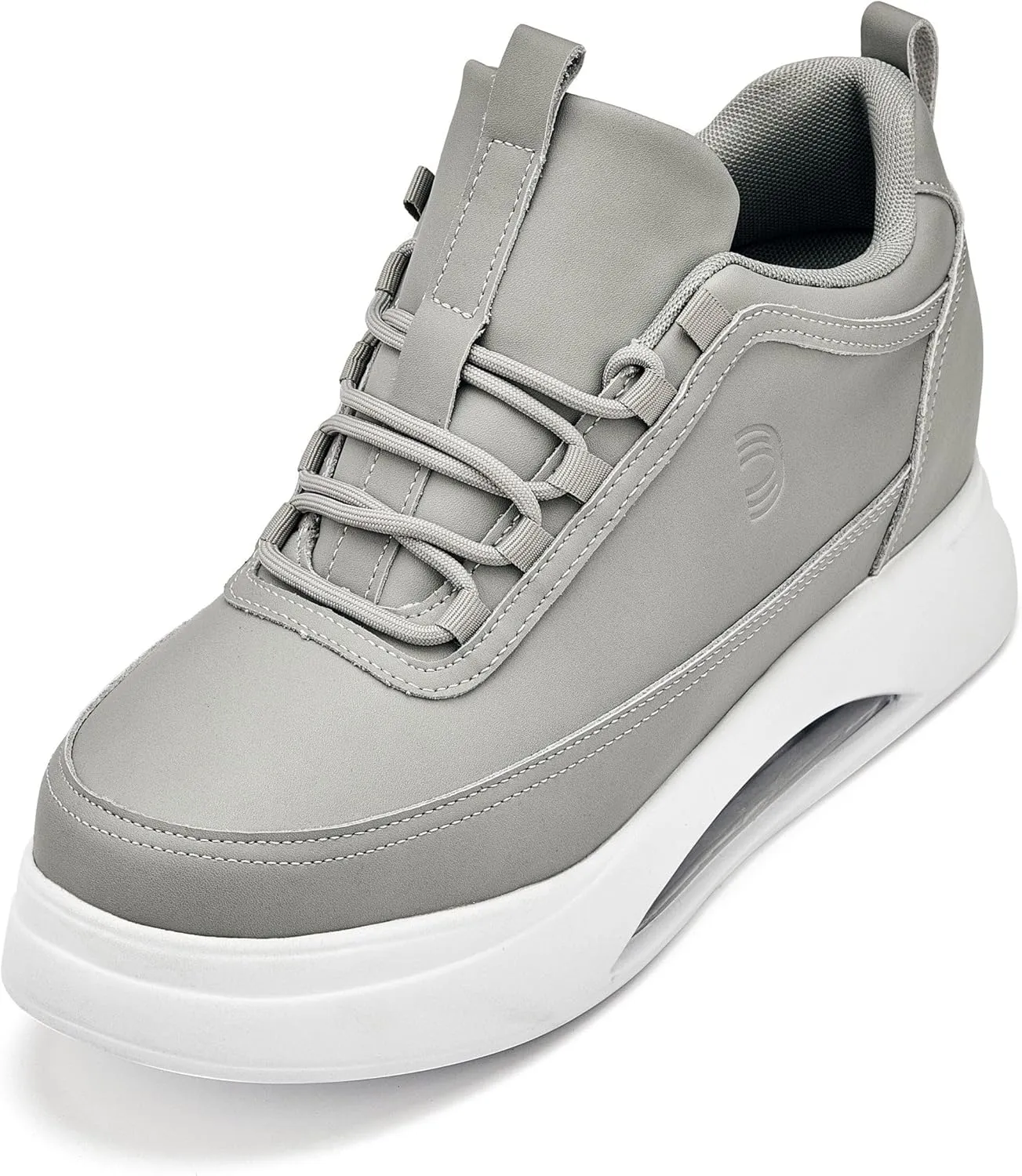 CALTO Men's Invisible Height Increasing Elevator Shoes - Dove Grey/White Sole Chunky Elevated Platform Sneakers - 3.2 Inches Taller - S4927 - Size 10 D(M) US