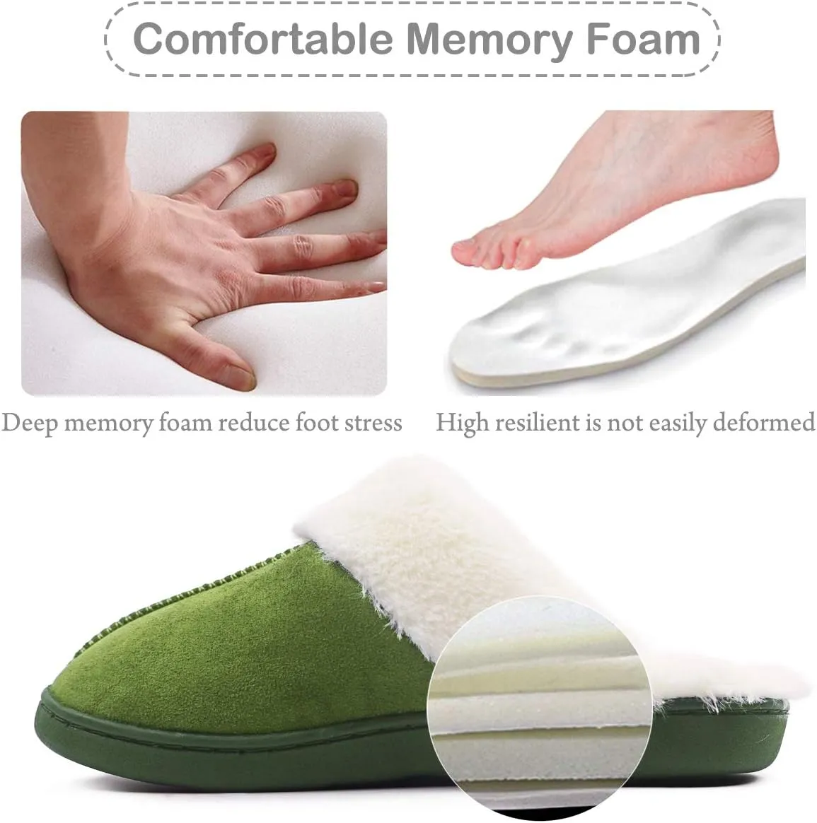 Caramella Bubble Women Slippers House Shoes : Fuzzy Fur Memory Foam Non Slip Slipper - Indoor Outdoor Ladies Maternity Home Slide