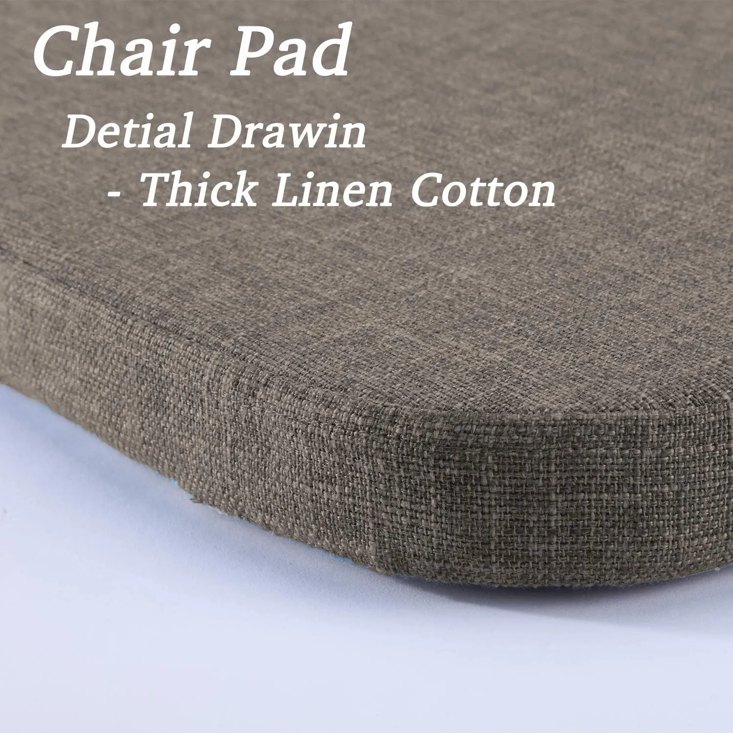 Chair Cushion with Ties for Dining Chairs - Memory Foam Non Slip Kitchen Chair Pad and Dining Seat Cushion with Machine Washable Cover [16.5 x 16.2 Inches] - Brown