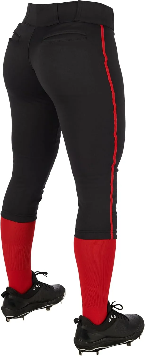CHAMPRO Women's Tournament Low Rise Softball Pants with Side Piping
