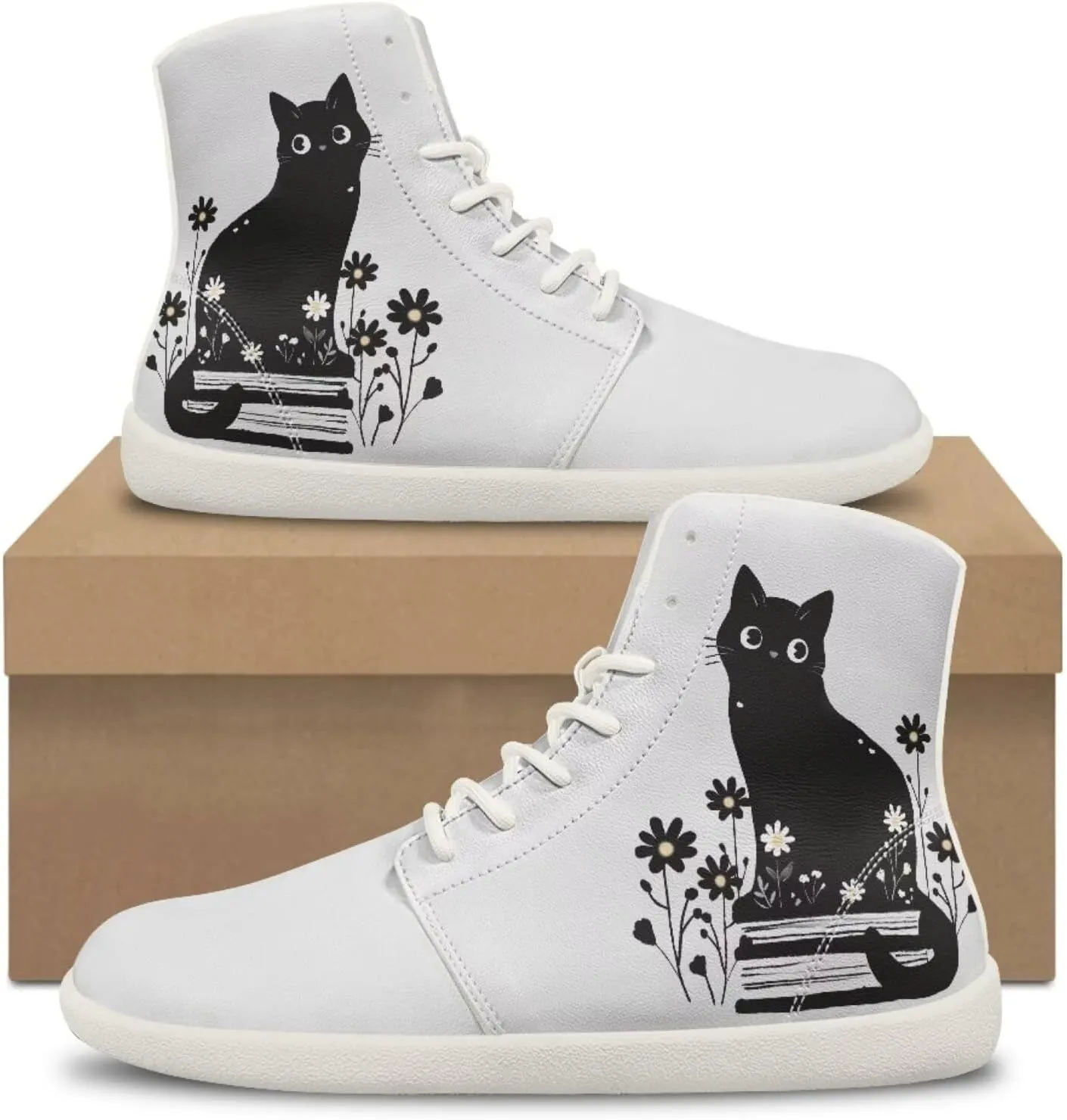 chaqlin High Top Sneaker Laces White for Women Men Fitness Ankle Support Shoes Ankle Boots Walking Tennis Platform Leather Sneaker