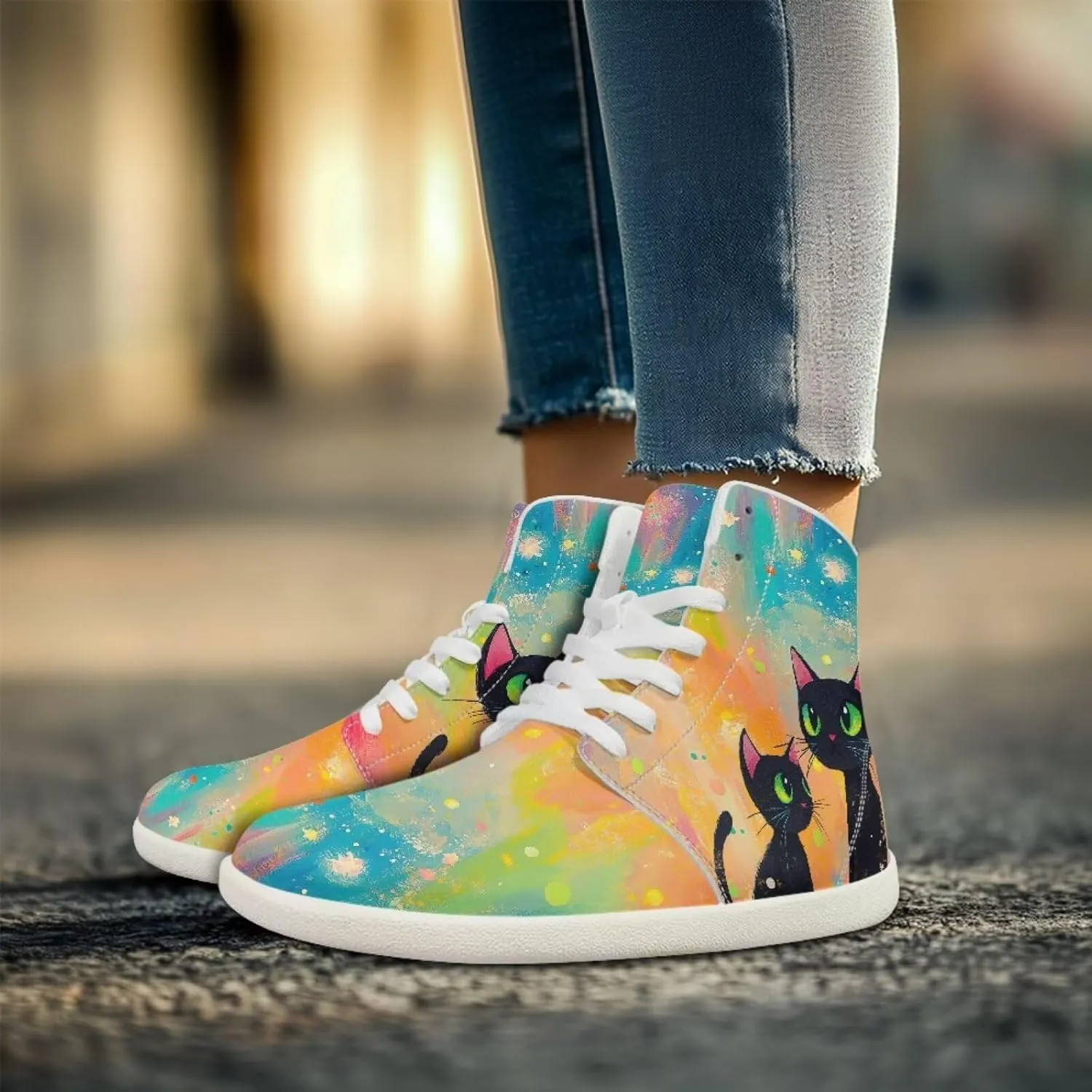 chaqlin High Top Sneaker Laces White for Women Men Fitness Ankle Support Shoes Ankle Boots Walking Tennis Platform Leather Sneaker