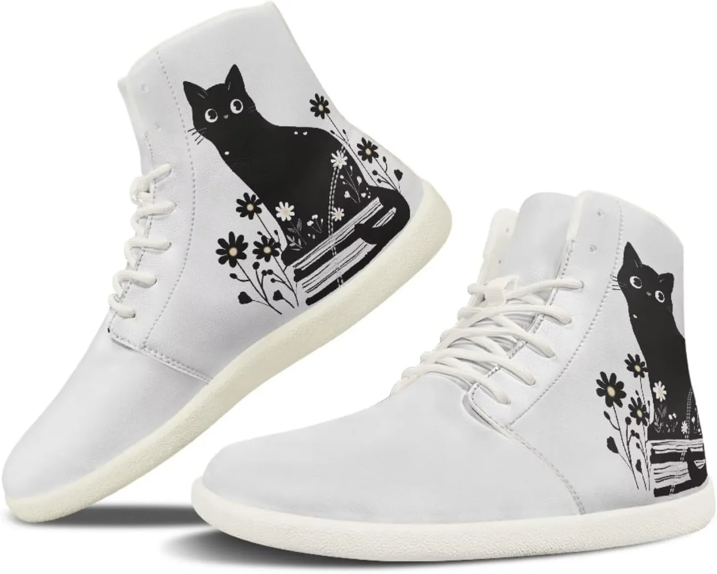 chaqlin High Top Sneaker Laces White for Women Men Fitness Ankle Support Shoes Ankle Boots Walking Tennis Platform Leather Sneaker