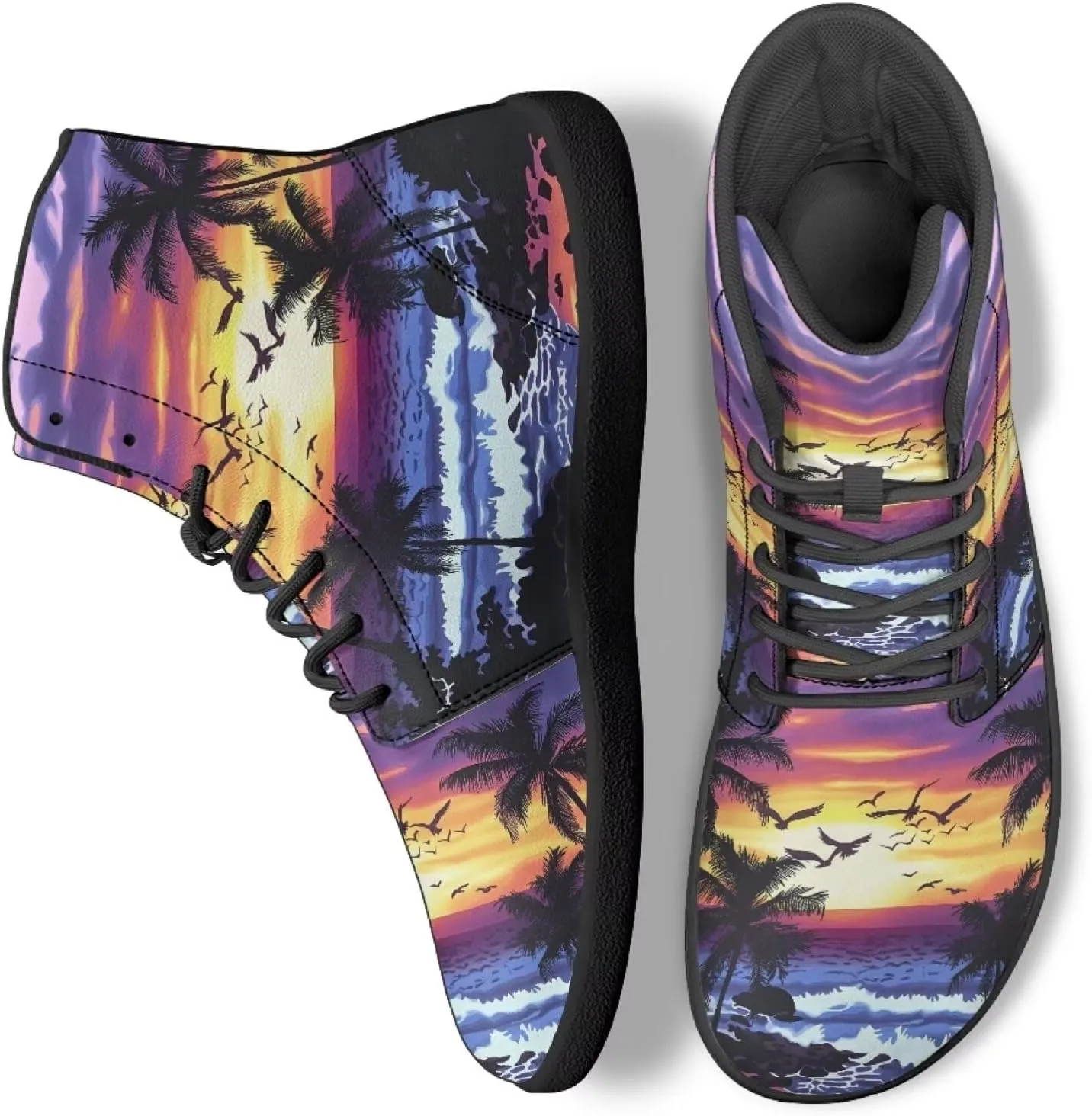 chaqlin Tropical High Top Barefoot Shoes Workout Shoes Zero Drop Walking Shoes