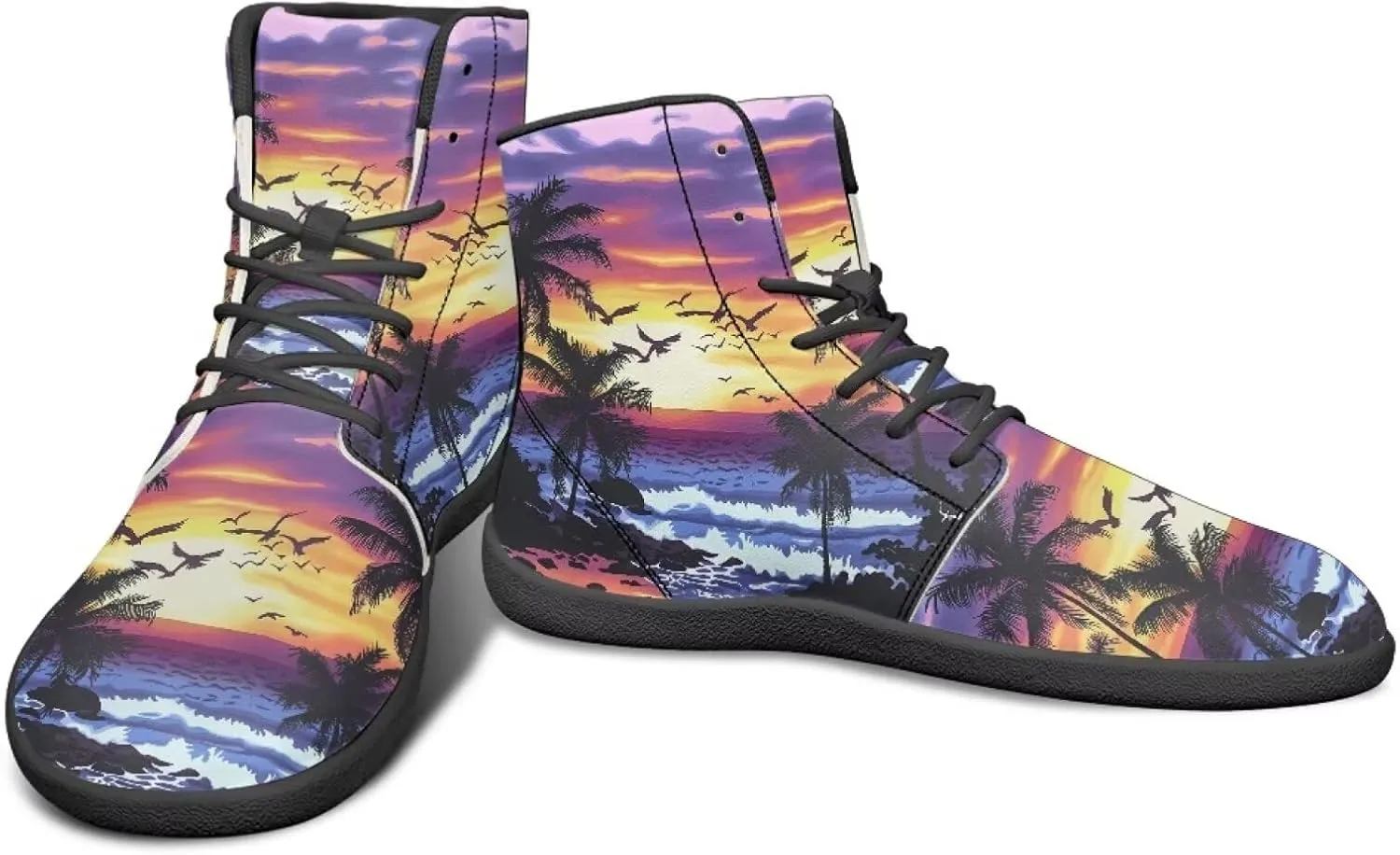 chaqlin Tropical High Top Barefoot Shoes Workout Shoes Zero Drop Walking Shoes