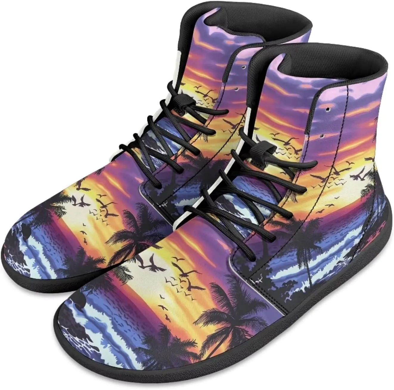 chaqlin Tropical High Top Barefoot Shoes Workout Shoes Zero Drop Walking Shoes