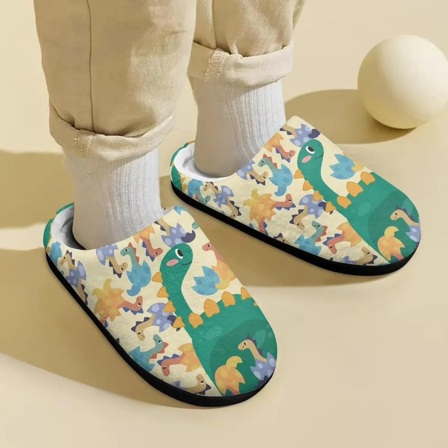 Children's Plush Slippers Cozy Plush Slip-on House Shoes with Memory Foam Warm Winter Kids Non-Slip Indoor Slipper
