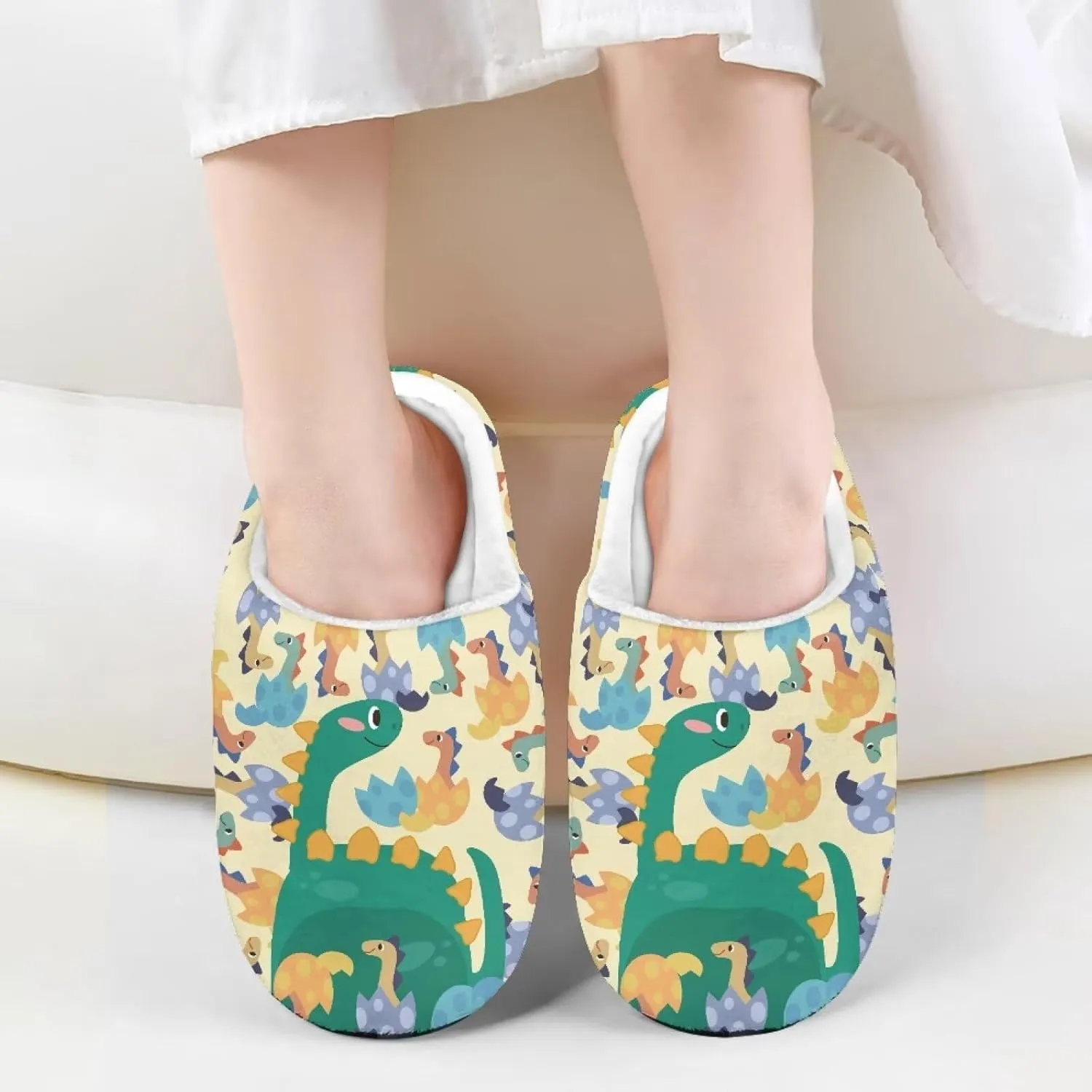Children's Plush Slippers Cozy Plush Slip-on House Shoes with Memory Foam Warm Winter Kids Non-Slip Indoor Slipper