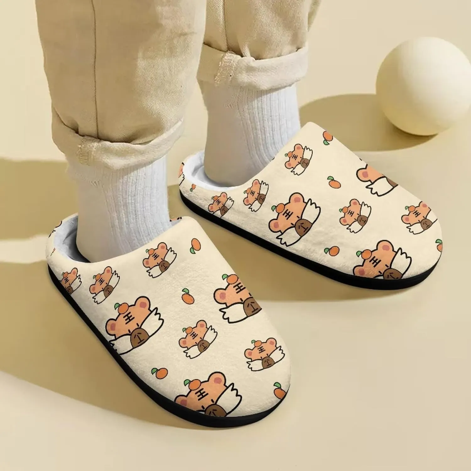 Children's Plush Slippers Cozy Plush Slip-on House Shoes with Memory Foam Warm Winter Kids Non-Slip Indoor Slipper