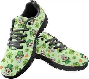 Christmas Sneakers for Women Flat Cozy Lace Up Low-Top Workout Running Sneakers for Ladies Anti-Slip Sport Outdoor Hiking Shoes for Teen Girls US 5-12