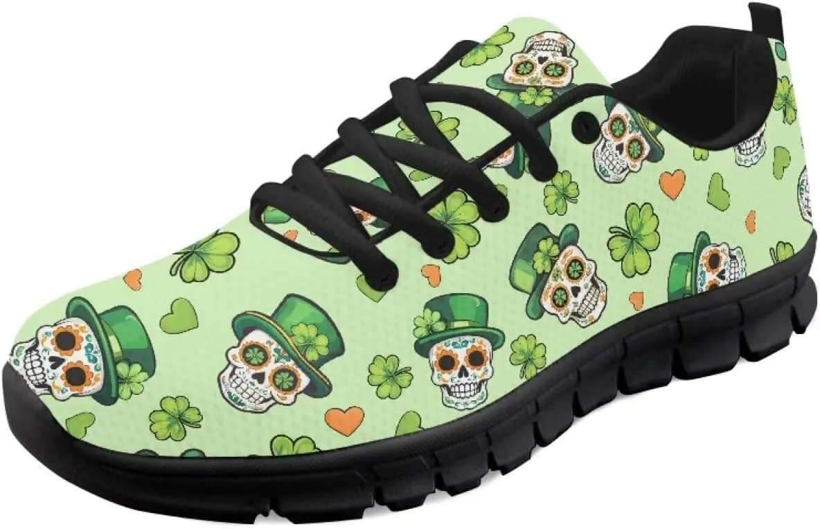 Christmas Sneakers for Women Flat Cozy Lace Up Low-Top Workout Running Sneakers for Ladies Anti-Slip Sport Outdoor Hiking Shoes for Teen Girls US 5-12