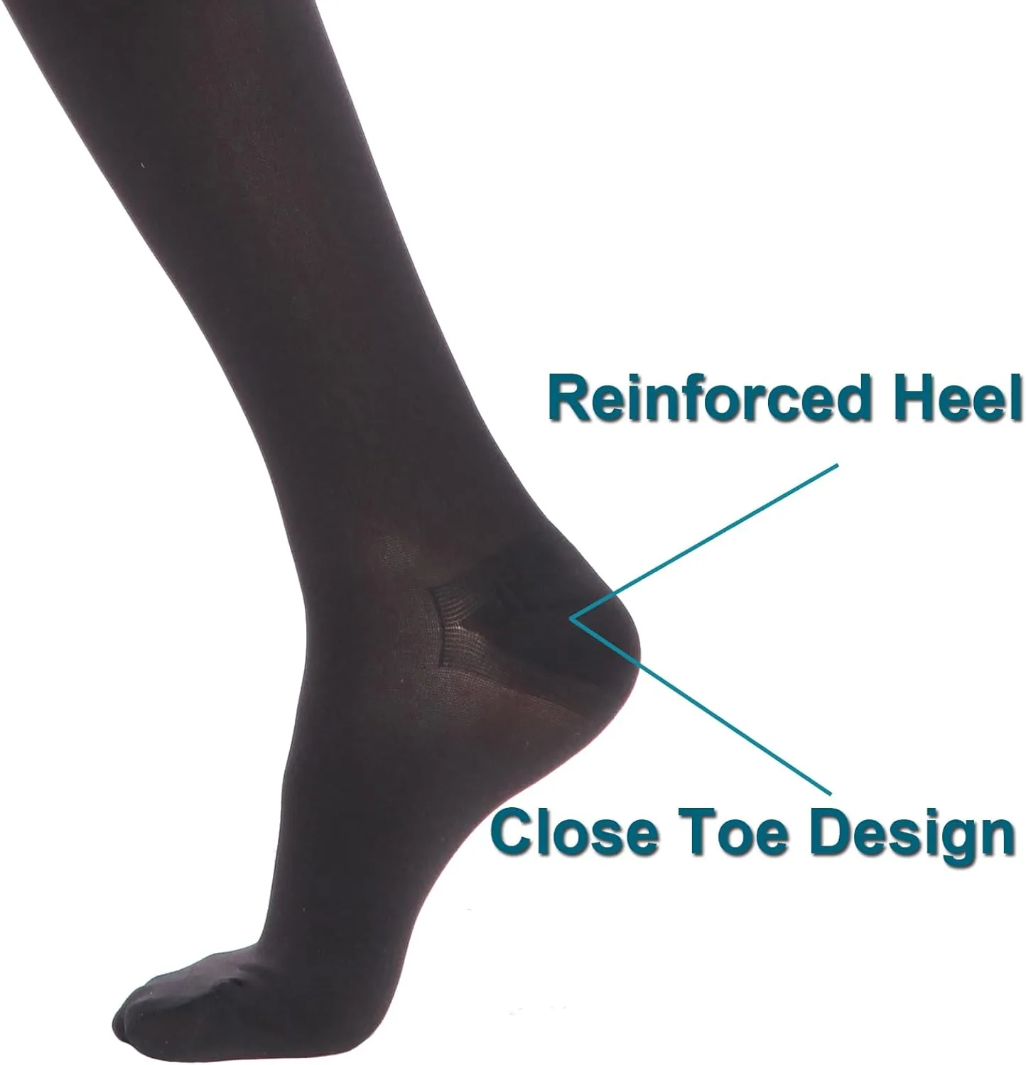 Closed Toe Thigh High Medical Compression Stockings For Women & Men 20-30 mmHg Firm Support Graduated Compression Hose Socks For Treatment Varicose Veins Swelling