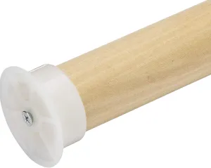 Closet Pole with Wood Construction and Plastic Brackets, 1 3/8" Thick, Natural Finish (4 FT LONG)