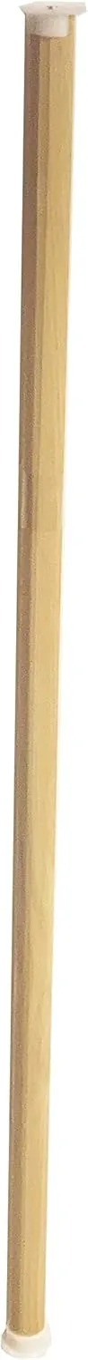 Closet Pole with Wood Construction and Plastic Brackets, 1 3/8" Thick, Natural Finish (4 FT LONG)