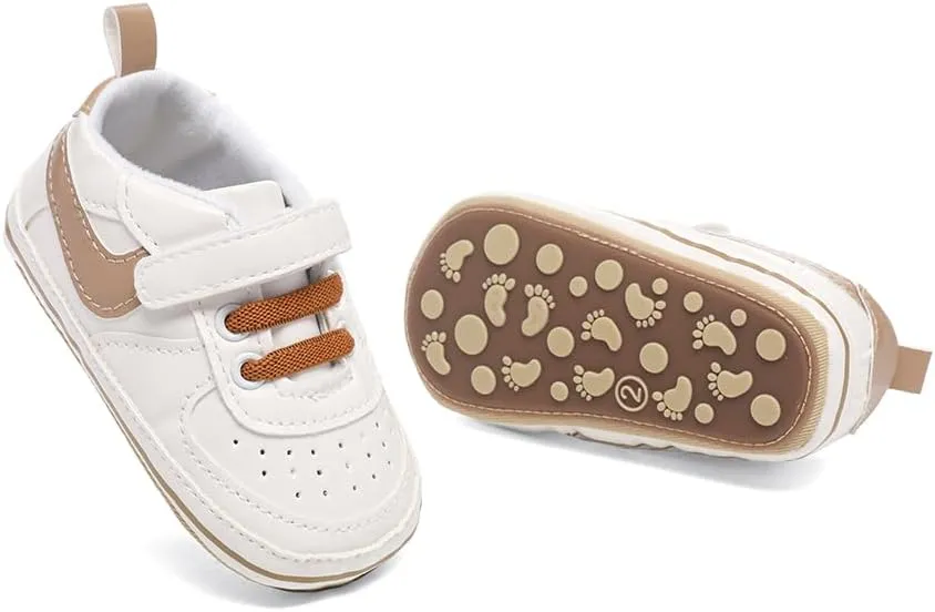 Clowora Unsex Baby Shoes Boys Girls Infant Sneakers Non-Slip Soft Rubber Sole Toddler Crib First Walker Lightweight Shoes