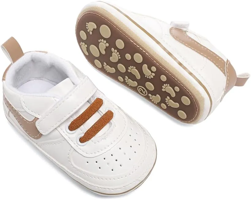 Clowora Unsex Baby Shoes Boys Girls Infant Sneakers Non-Slip Soft Rubber Sole Toddler Crib First Walker Lightweight Shoes