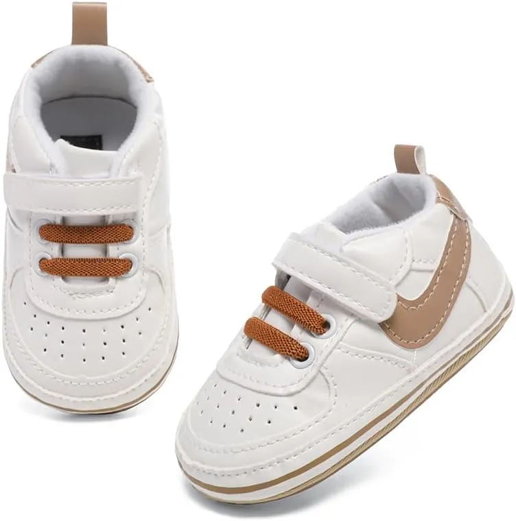 Clowora Unsex Baby Shoes Boys Girls Infant Sneakers Non-Slip Soft Rubber Sole Toddler Crib First Walker Lightweight Shoes