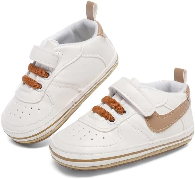 Clowora Unsex Baby Shoes Boys Girls Infant Sneakers Non-Slip Soft Rubber Sole Toddler Crib First Walker Lightweight Shoes