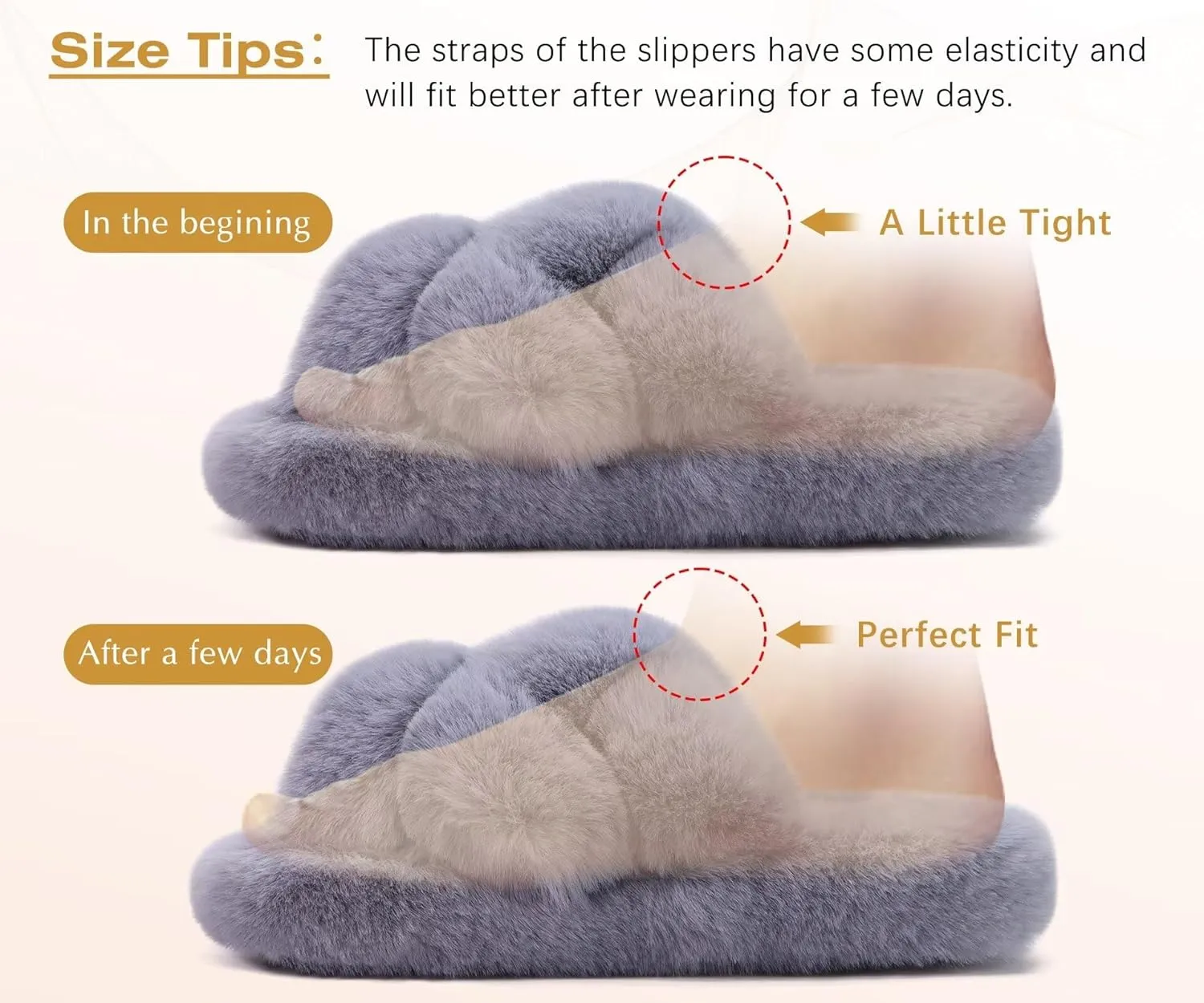 COFACE Women's Fluff Slippers Open Toe Fuzzy Faux Fur Ladies House Fashion Platform Slide Shoes with Comfort Arch Support, Indoor Outdoor Sole