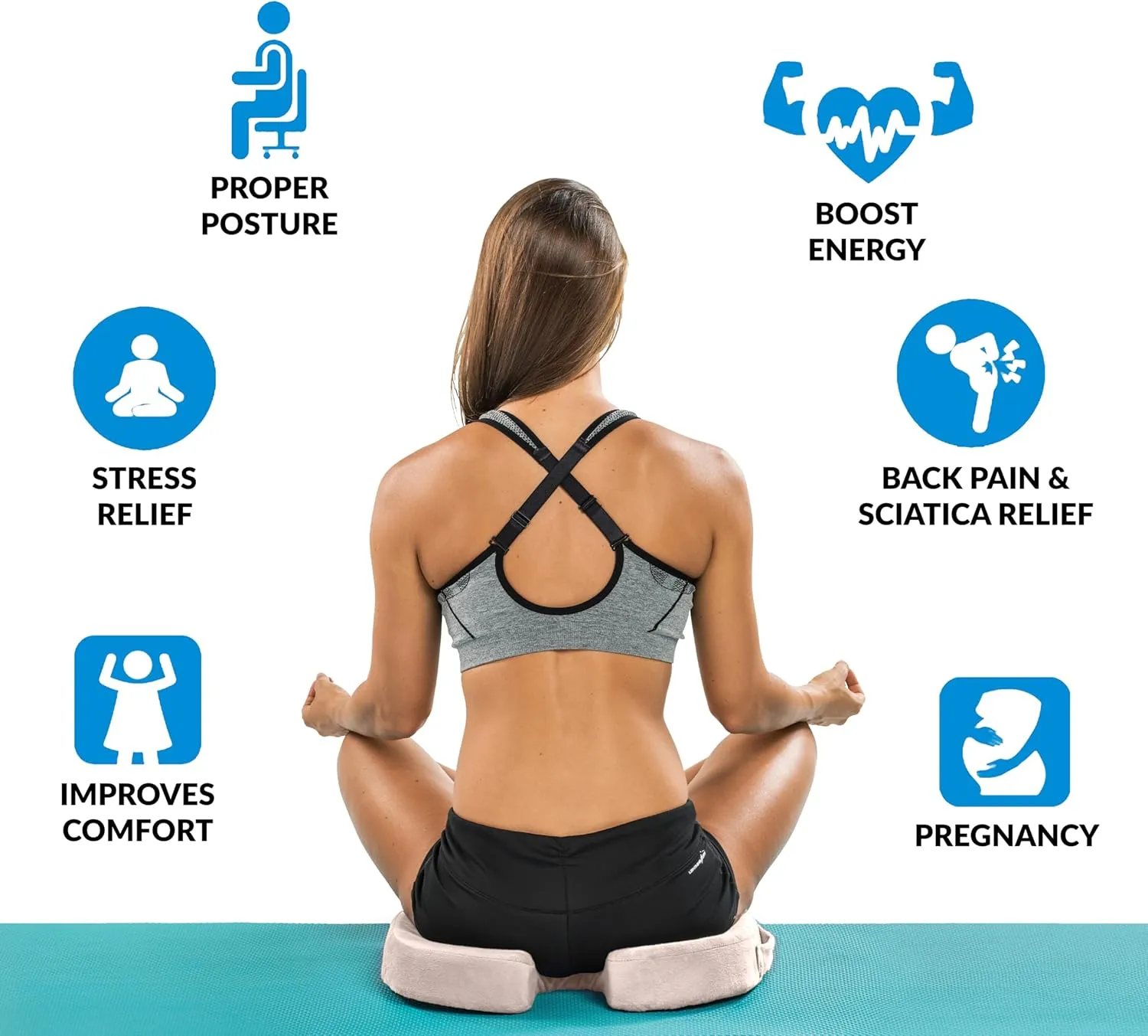ComfiLife Premium Gel & Memory Foam Seat Cushion – Doctor Recommended Office Chair Cushion, Car Seat Cushion – Chair Cushions for Back & Sciatica Pain Relief – Seat Cushions for Office & Desk (Beige)