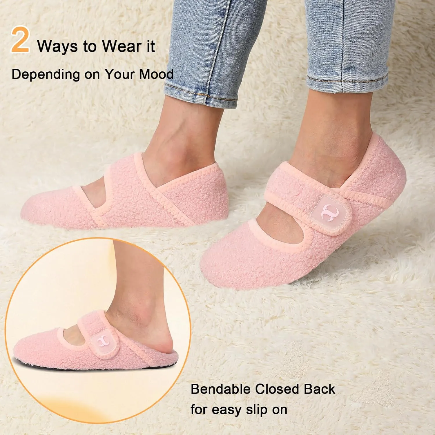 Comfy House Slippers for Women & Men - Wide Diabetic Sock Slippers, Soft & Cozy Barefoot House Shoes