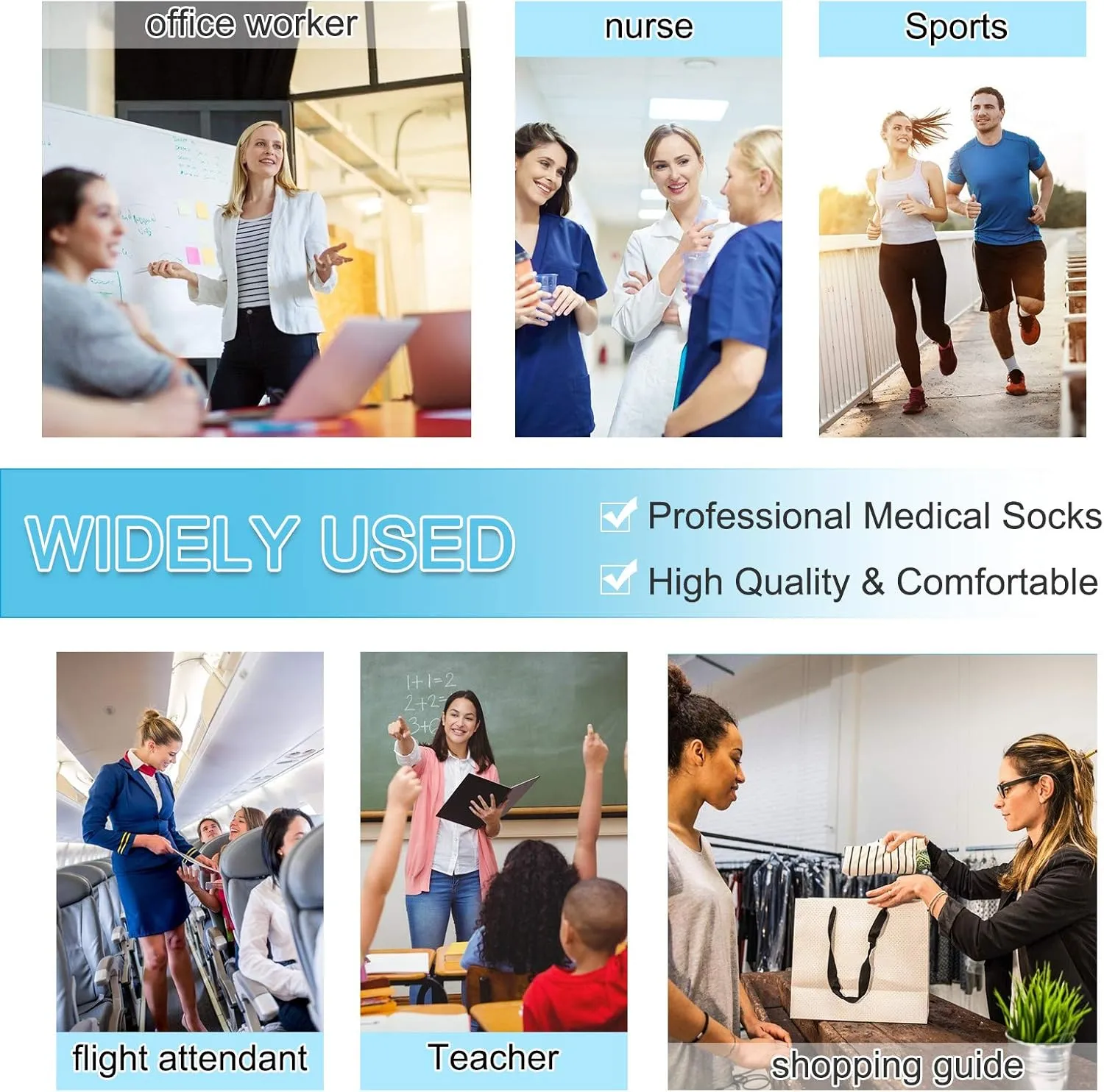 Compression Stockings Thigh High for Women Men 20-30 mmhg Graduated Compression Socks Open Toe Compression Support Hose with Non-Slide Silicone Dot Band for Swelling and Varicose Veins (Beige,S)