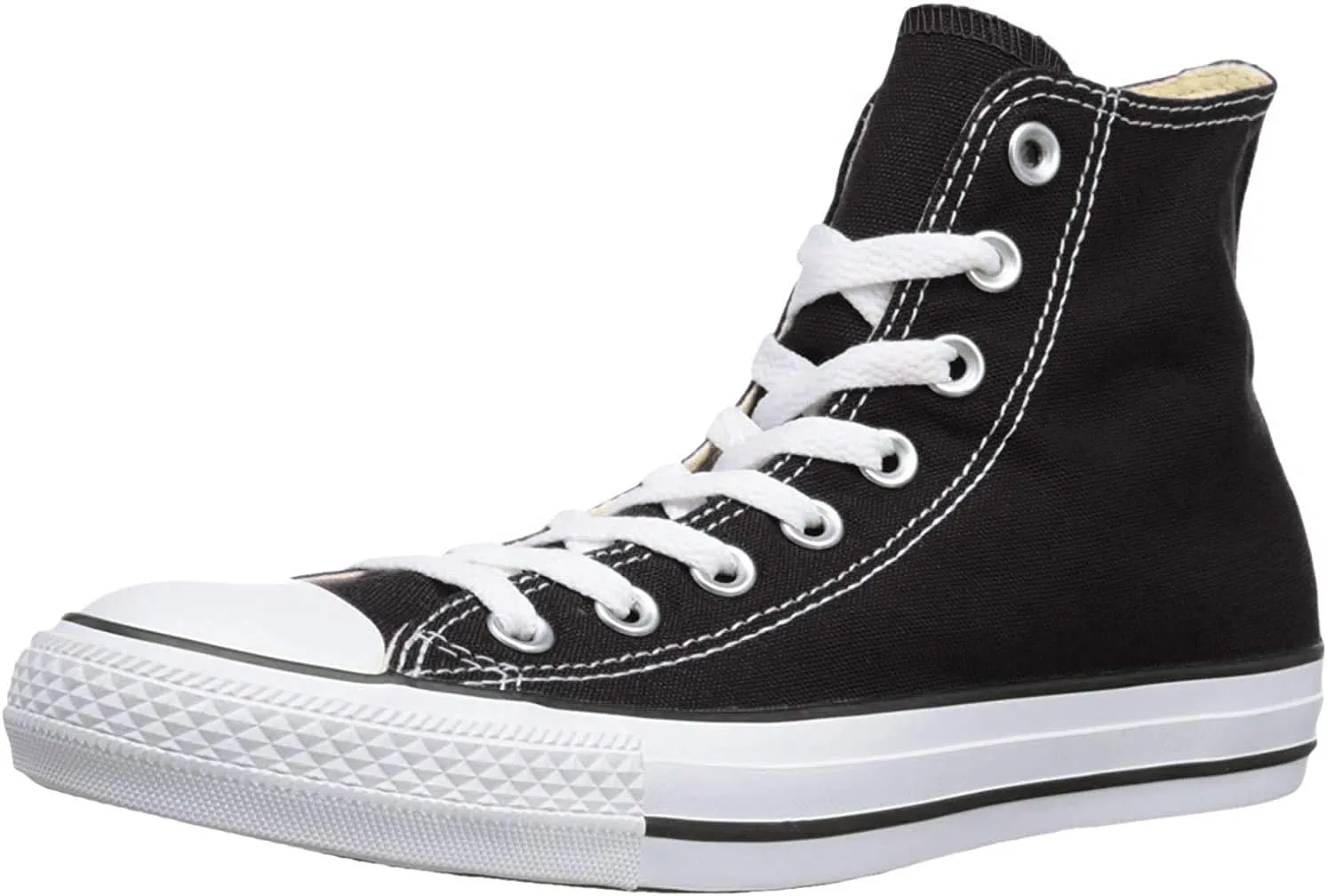 Converse Chuck Taylor All Star High Top Sneaker, Black (White Sole), Size