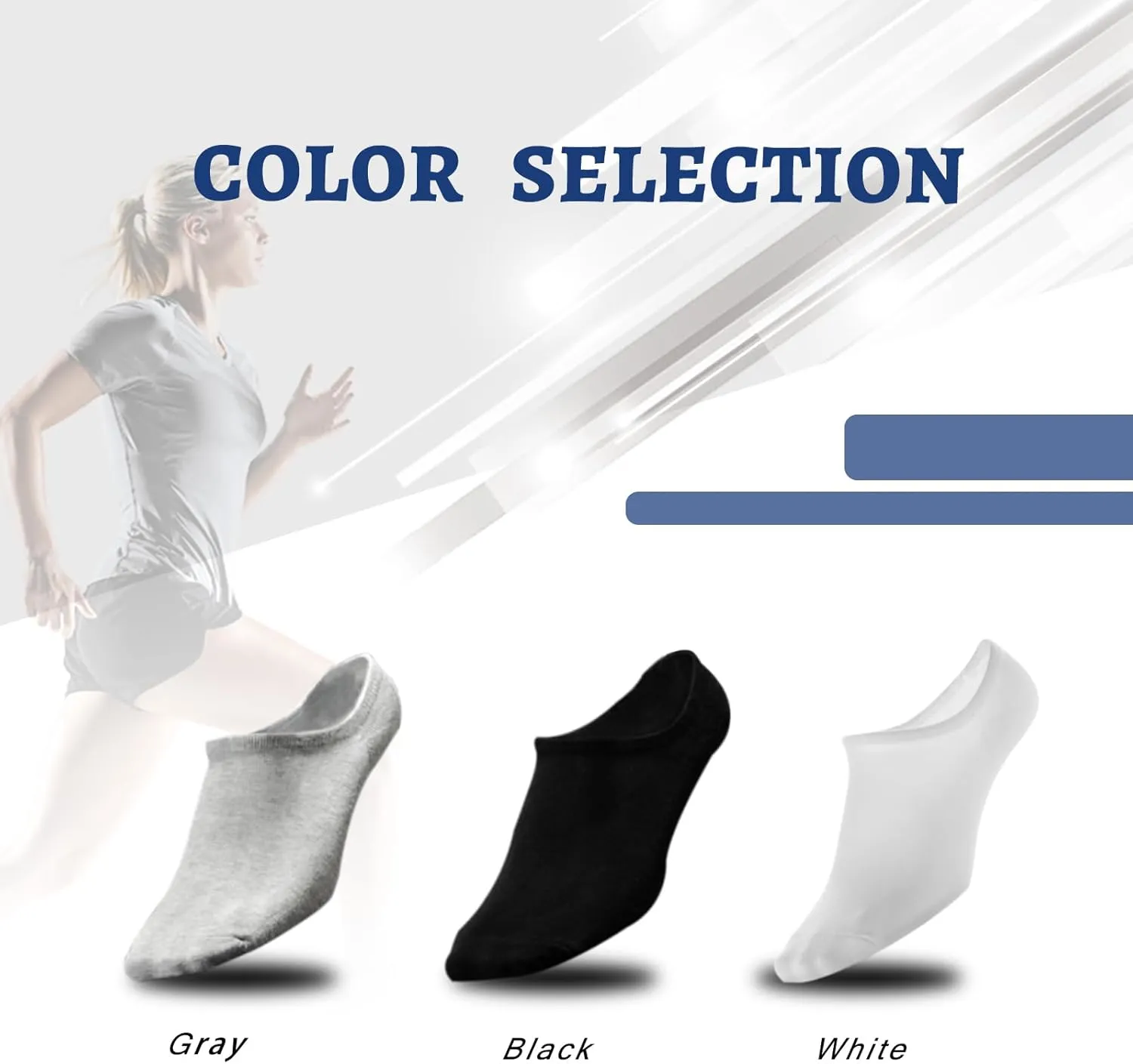 Copper Infused No Show Socks for Men and Women Non-slip Low Cut Socks