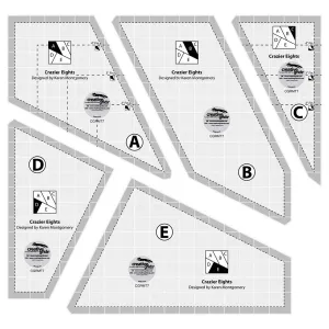 Creative Grids Crazier Eights Template and Quilt Ruler – CGRMT7 – Made in USA, 6in x 9in, Non-Slip Grip Acrylic Quilting, Sewing, Crafting, Patchwork Ruler & Template